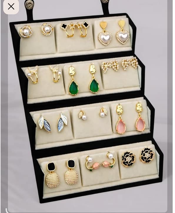 12 Pair Anti Tarnish Earrings Combo Box for Women