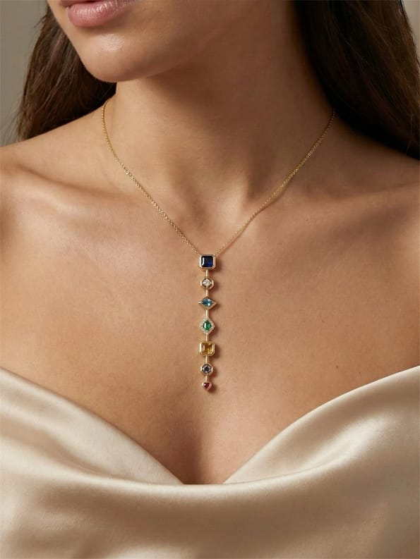 Seven Stone Pendant Necklace