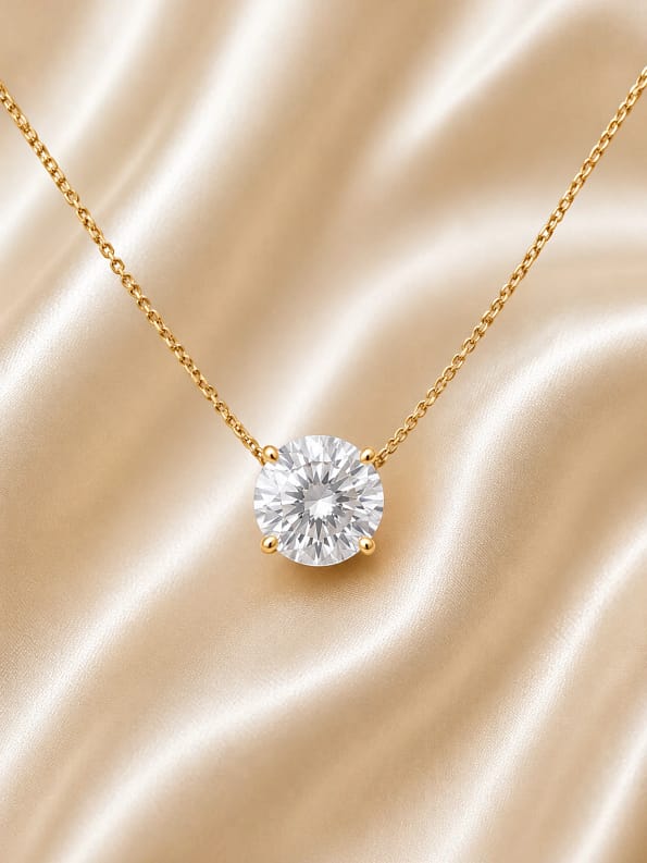 solitaire stone pendant necklace