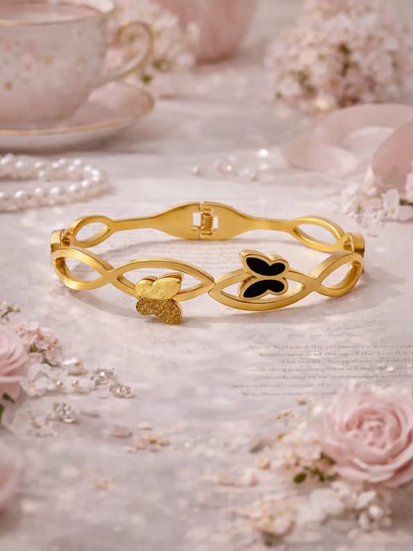 gold bracelet for women butterfly design stylish gold bangle