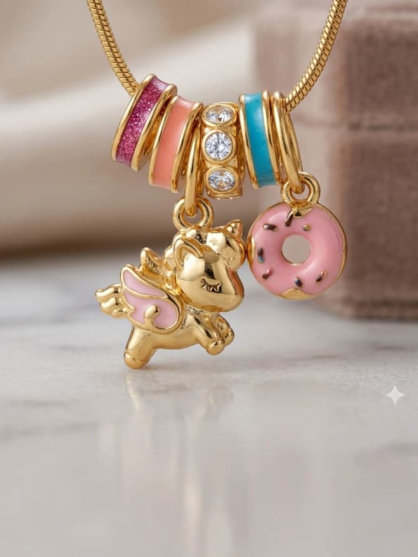 Unicorn Charm Pendant Necklace Gold Plated Anti Tarnish Jewelry for Women and Girls