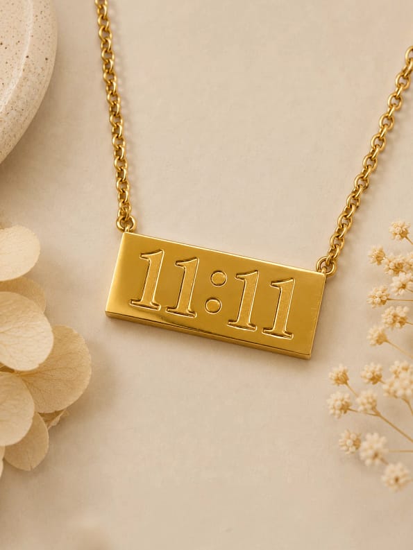 1111 Angel Number Necklace Gold Plated Anti Tarnish Pendant
