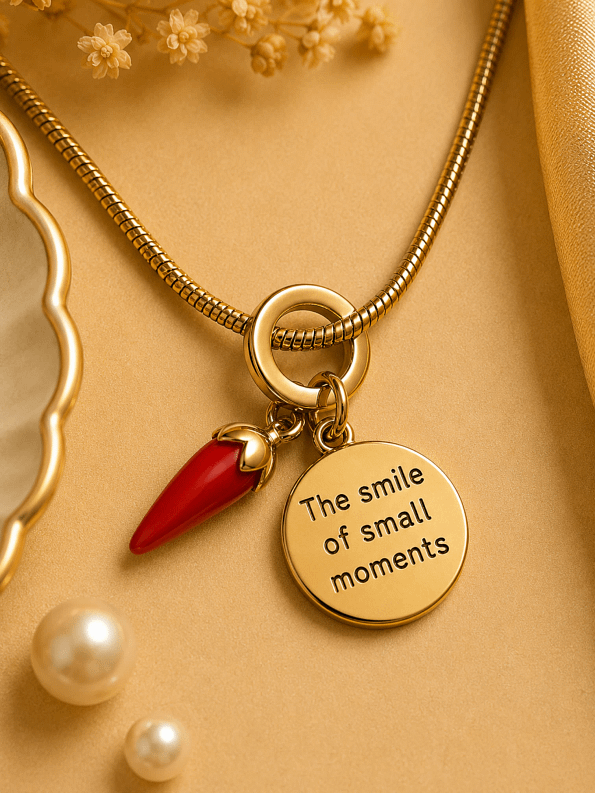 Red Horn Charm Pendant Necklace for Women