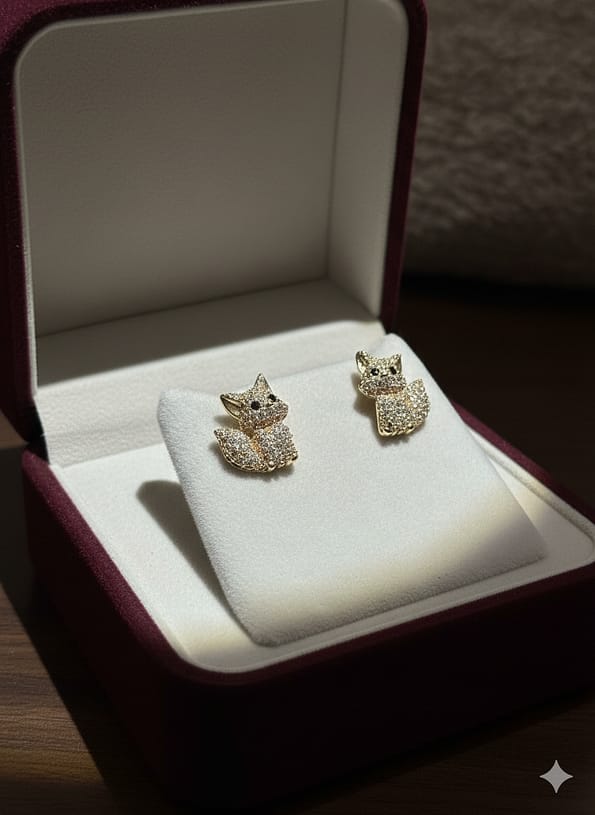 18K gold plated anti tarnish stud earrings for office wear