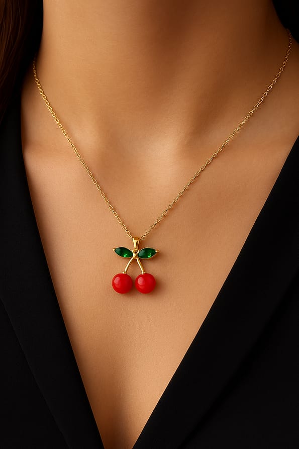 Cherry Blossom Pendant Necklace for Women
