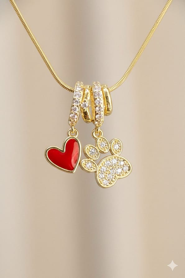 Paw Love Charm Necklace