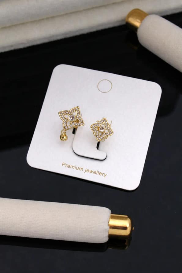 gold floral adjustable ring for women